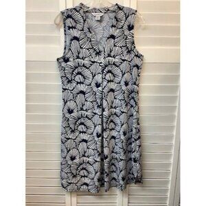 Tommy Bahama Womens Sleeveless Patterned Dress S/P Blue & White Rayon Blend